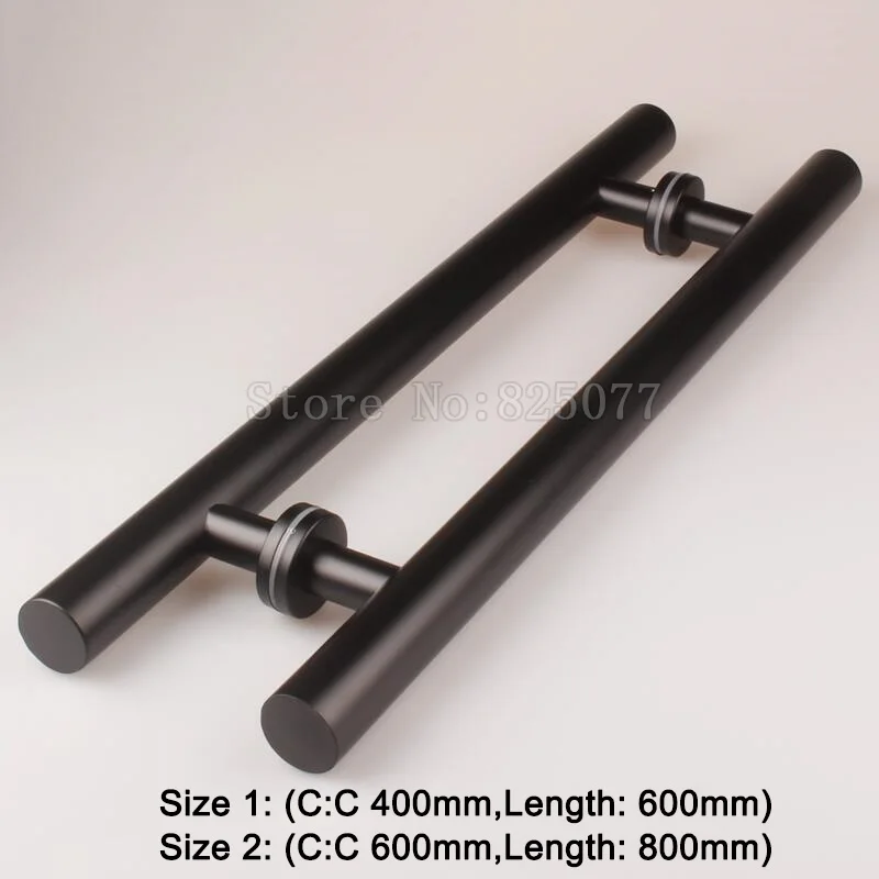 1PCS Dumb black stainless steel glass door handle ...
