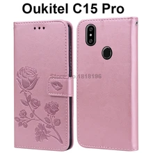 Чехол из искусственной кожи чехол для Oukitel C15 Pro Телефон Funda цветок розы специальный кошелек флип чехол для Oukitel C15 Pro силиконовый чехол