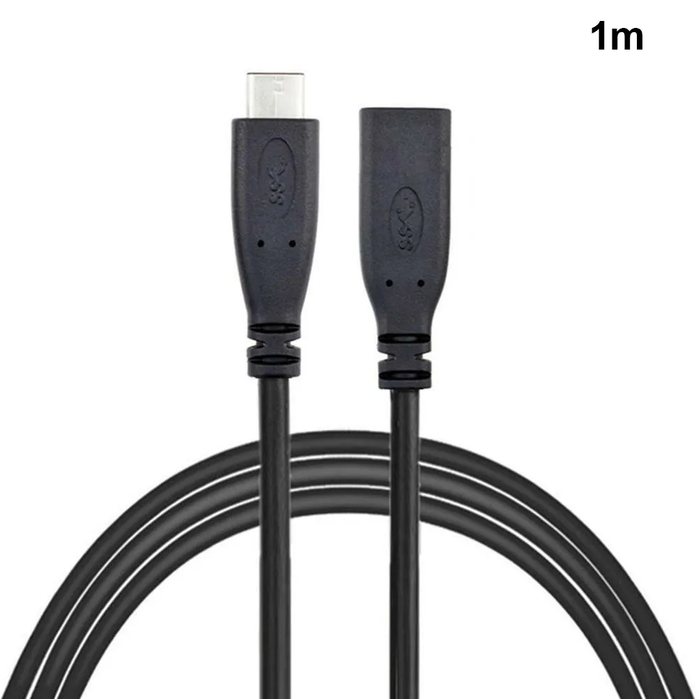 

0.2m-2m Data Cable Extender Black Parts Phone Replacement Type C Male To Female TPE USB 3.1 Extension Tablet Durable Accessories