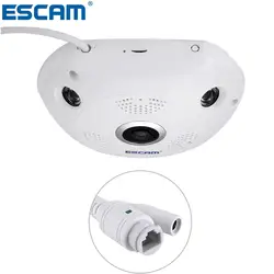 ESCAM Fisheye Камера Поддержка VR коробка QP180 Акула 960 P IP Wi-Fi Камера 1.3MP 360 градусов панорамный инфракрасный Ночное видение Камера