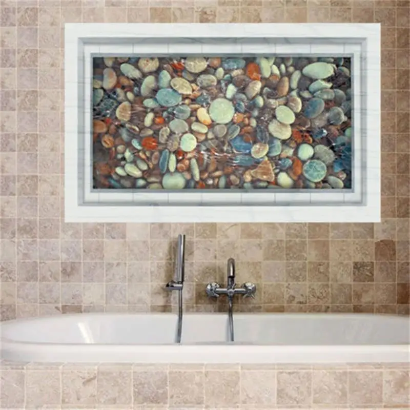 DIY 3D Cobblestone Removable Wall Stickers Wallpaper Mural Home Decoration | Дом и сад