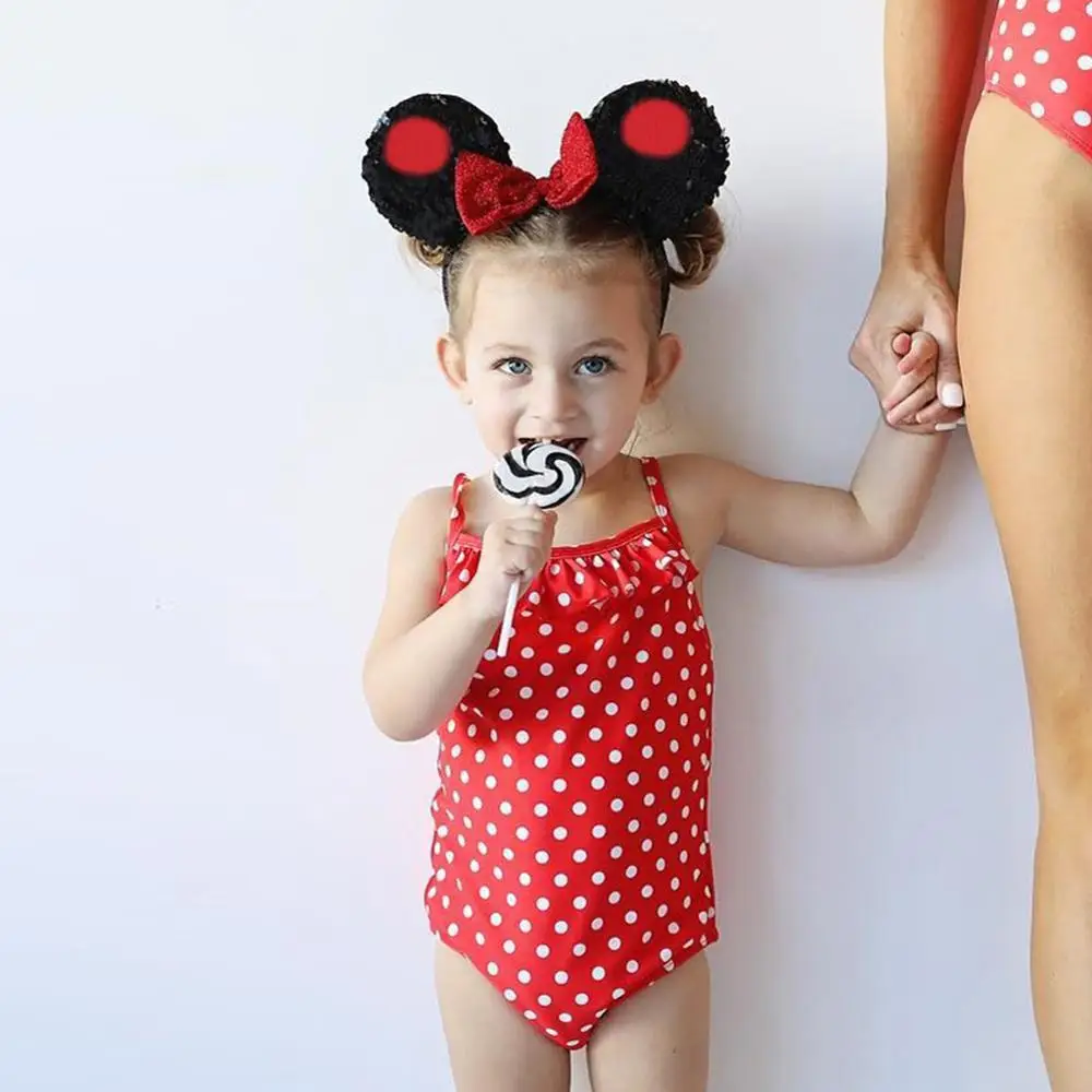 Купальник для девочек 2019 летний купальник на бретелях в горошек с рюшами одежда