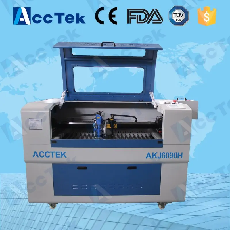 Acctek double heads cnc laser sheet metal cut machine/cnc metal plate