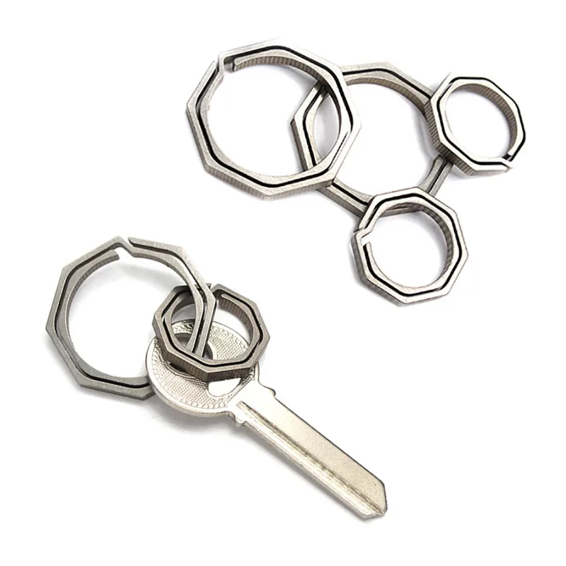 

1PCS NEW Hanging Buckle Outdoor Hiking Backpack Key Ring Octagon Shape Titanium Alloy Carabiner Key Clip Hook Camping Tool