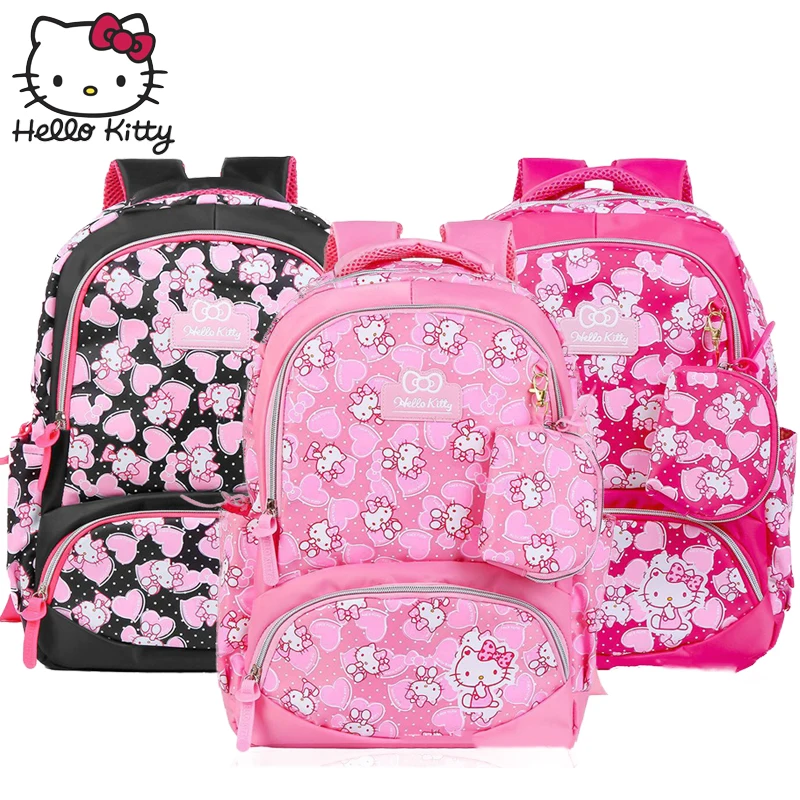 

Kawaii Cartoon Pink Hello Kitty Backpacks Cute hellokitty Fashion Girls Women Single Shoulder Multifunctional Kid Plush Backpack