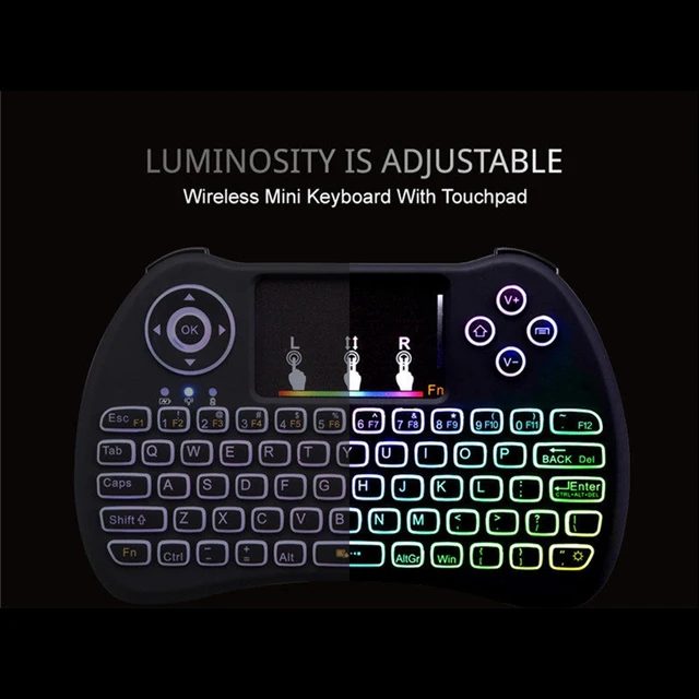 Special Offers 2.4GHz Air Mouse Mini Wireless Keyboard With Remote Control Touchpad LED Backlit Ajustable For PC Smart TV Android TV Box