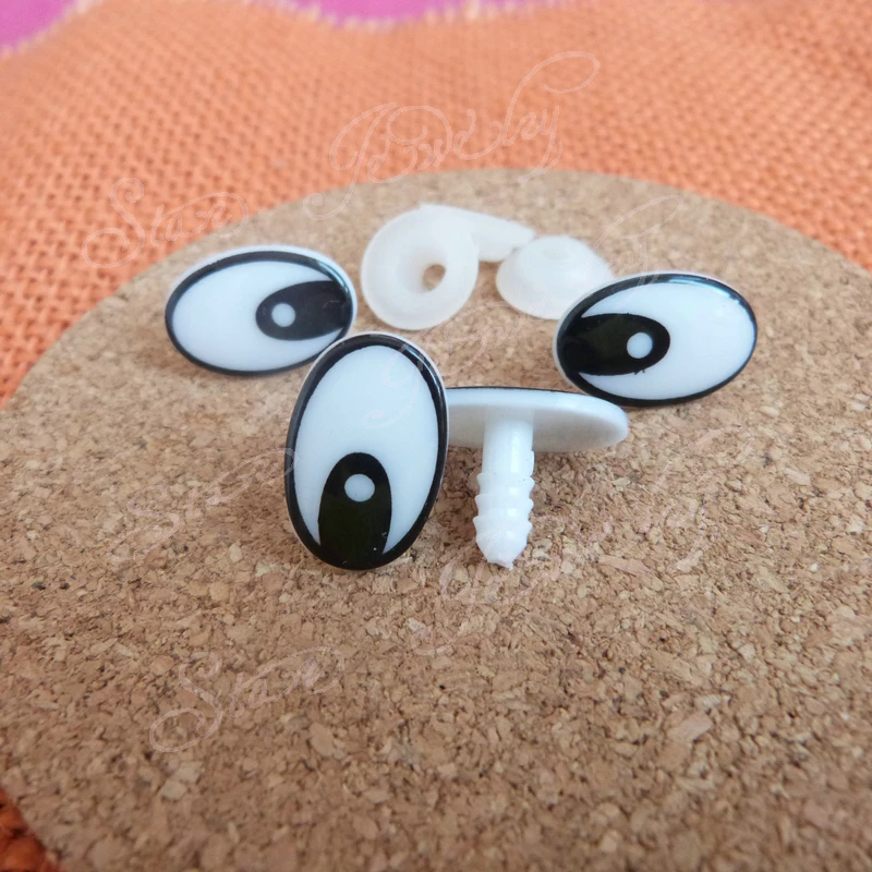 50pcs/lot 14*20mm plastic safety toy eyes with washerin Dolls from