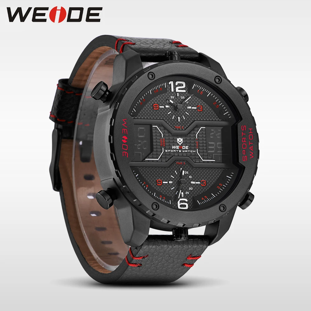 WEIDE подлинные несколько часовых поясов большие кварцевые часы с циферблатом