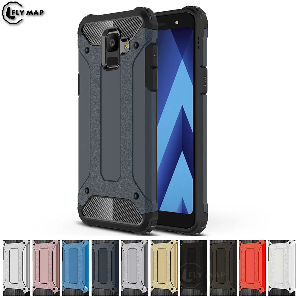 Armor Cover for Samsung Galaxy A6 2018 A600 A600FN A600FN/DS PC Silicon Phone Protection Case SM-A600FN SM-A600FN/DS Frame Cover