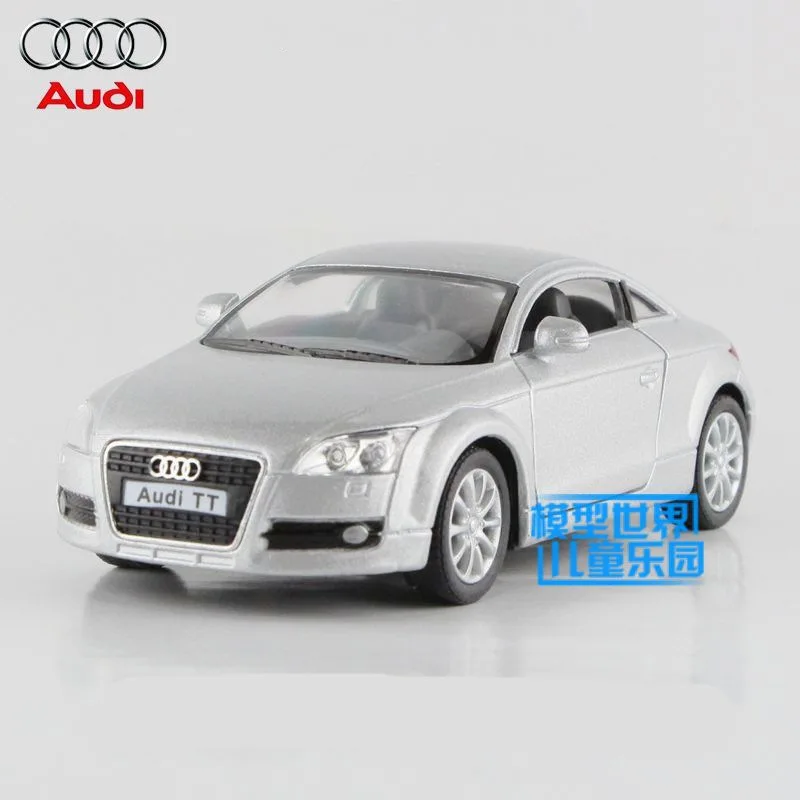 /KiNSMART игрушка/литая под давлением модель/1:32 весы/2008 Audi TT Coupe/Откидная машина/образовательная Коллекция/подарок для детей - Цвет: Серебристый