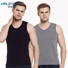 Alanshow 2 шт Мужская Тепловая Теплая майка супер мягкий жилет