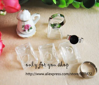 

Free ship! 20sets/lot 18*24mm Glass Bubble & Ring setting NEW