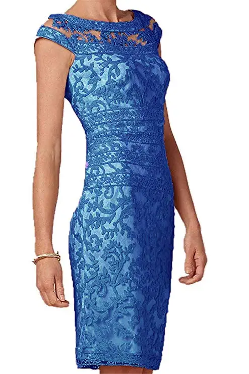 

Women's Knee Length Mother of The Bride Dresses With Embroidered Custom Made Party Dinner Grown Mother Bride Dress