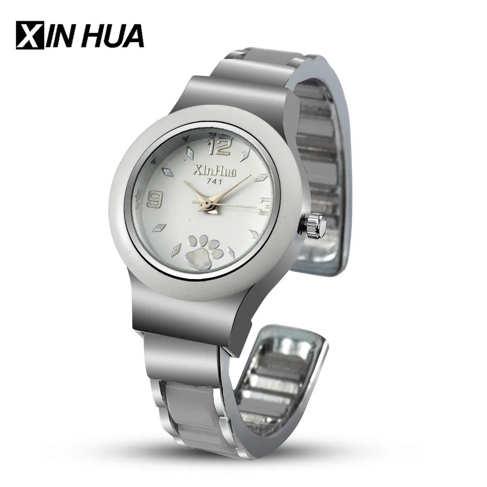Relogios Feminino XINHUA женские часы браслет из нержавеющей стали милый отпечаток лапки