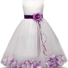 Платье с цветочным узором для девочек летняя одежда г. Свадебные платья с вуалью для маленьких девочек Детская праздничная одежда, костюм для девочек, детская одежда