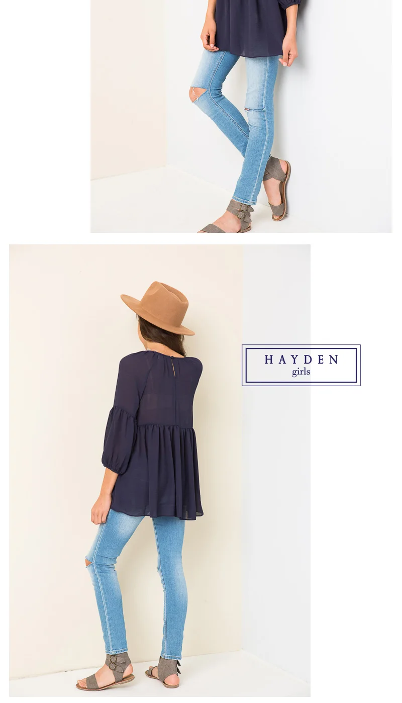 Girls Embroidered Peasant Top G3057-13