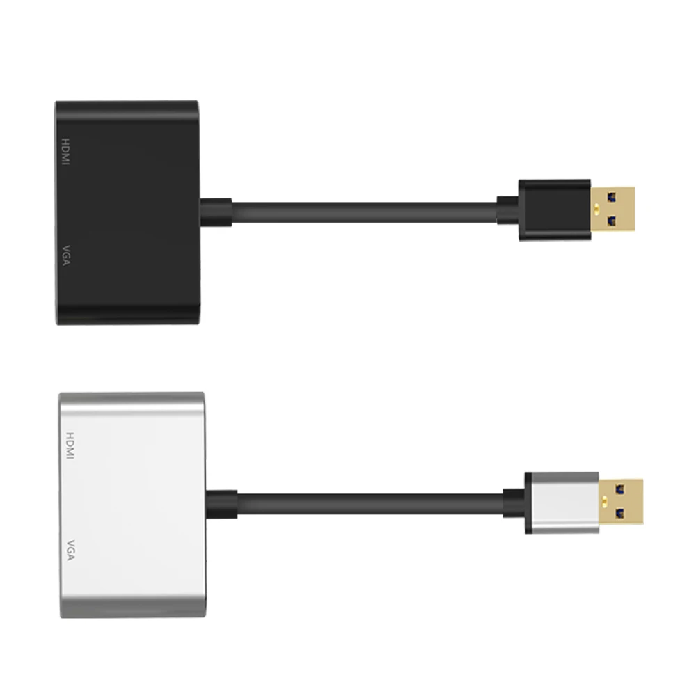 متعددة عرض 2 في 1 USB إلى HDMI USB3.0 إلى HDMI مهايئ VGA 4 K HD 1080 P تحويل كابل لجهاز ماكبوك الكمبيوتر