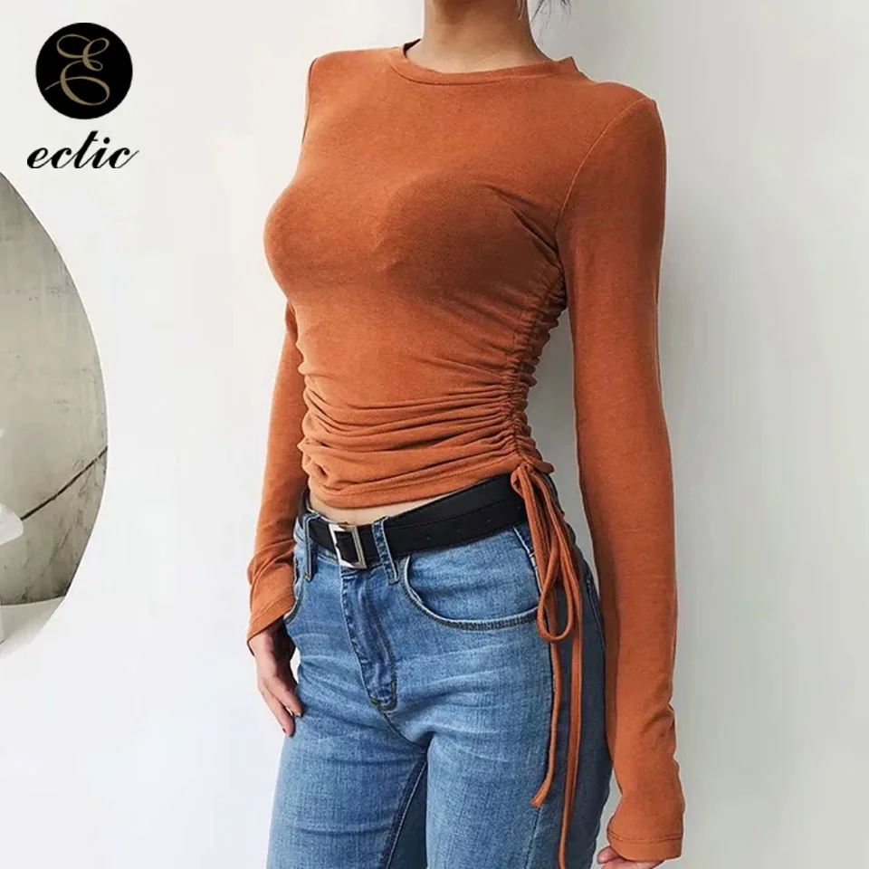 Тонкая ткань See Through Top Для женщин пикантные рубашка Vetement Femme 2019 шнурок Топ с одежда