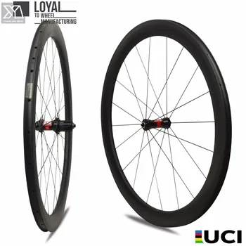

2017 Yuan'an wheelsets 25mm width 50mm depth tubeless ready carbon road bike wheels with sapim spoke DT SWISS 240sHub