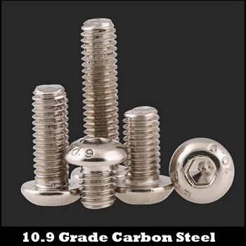 

M2 M2*18/20 M2x18/20 10.9 Grade Nickel Plated Carbon Steel Oval Pan Round Button Head Hex Hexagon Socket Micro Screw