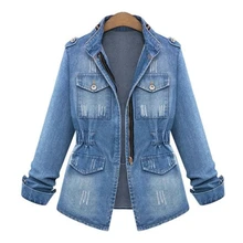 Женская джинсовая куртка размера плюс S-5XL, базовое пальто, весна-осень, модное женское джинсовое пальто с длинным рукавом, верхняя одежда, casaco feminino