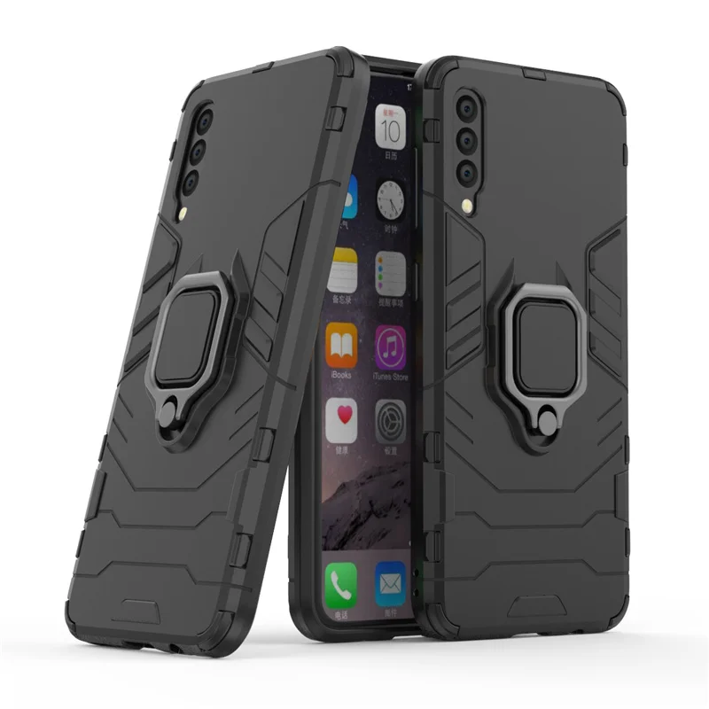 

Shockproof Armor Case For Samsung Galaxy A30 A50 Magnetic Finger Ring PC Phone Case Protective Hard Back Cover For M20 M30 Coque