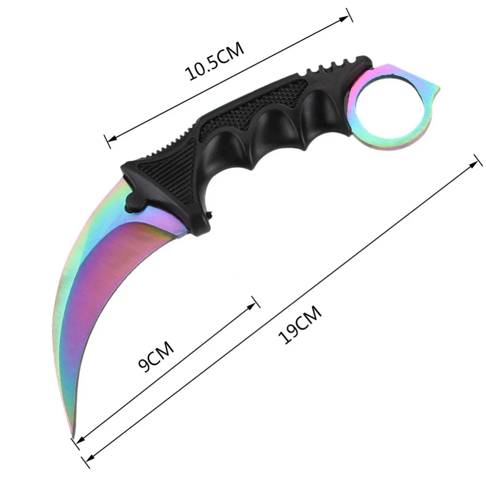 CS GO охотничий фиксированный нож Karambit тактический боевой выживания шеи коготь ножи утилита Кемпинг уличный карманный нож EDC ручной инструмент