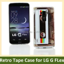 Funda de teléfono de cubierta de Gel de TPU suave de lunares de impresión de cinta de casete Retro Para LG G Flex D958 caja de Radio Vintage