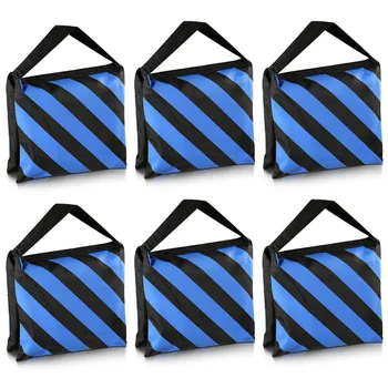 

Neewer 6 Pack Black/Blue Sand Bag Photography Studio Video Stage Film Saddlebag for Light Stands Boom Arms Tripods