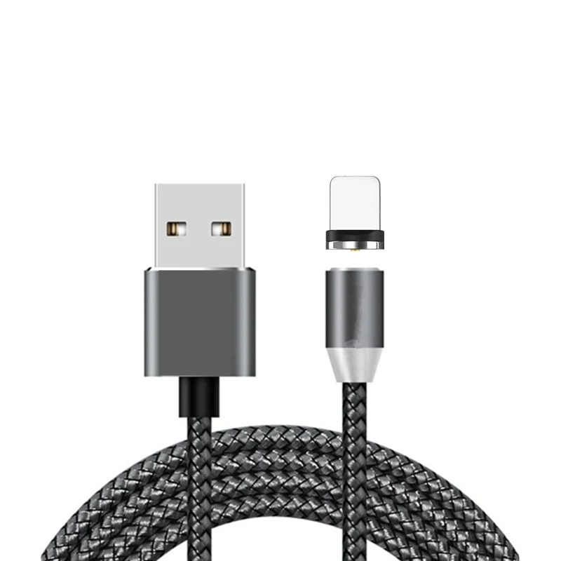 Магнитный usb-кабель для зарядки iPhone SE 5S 6 6 S 7 8 Plus X магнитное usb-зарядное устройство для Xiaomi mi9 se mi8 mi6x Redmi Note 4 5 6 7 Pro - Цвет: Gray Cable and Plug