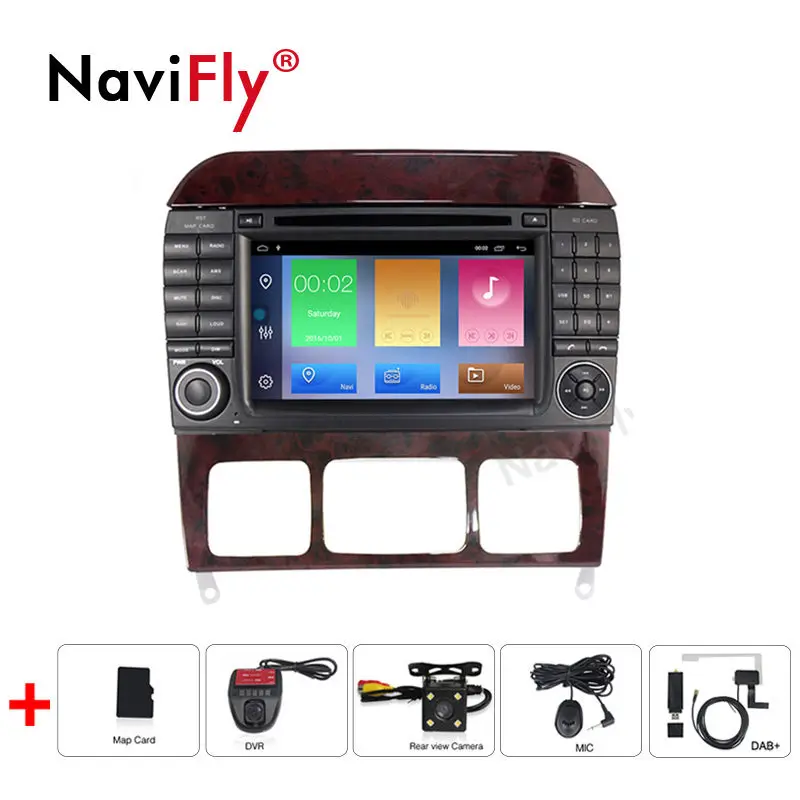 Top 2din 2+32G Android 9.1 Car dvd radio multimedia player GPS For Mercedes-Benz S-Class W220 S280 S320 S430 S500 S55 W215 WIFI USB 1