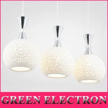 Современный минималистский белая керамическая подвеска огни три светодиодный подвесной необычная лампа для ресторана настольная лампа Светодиодная лампа для спальни