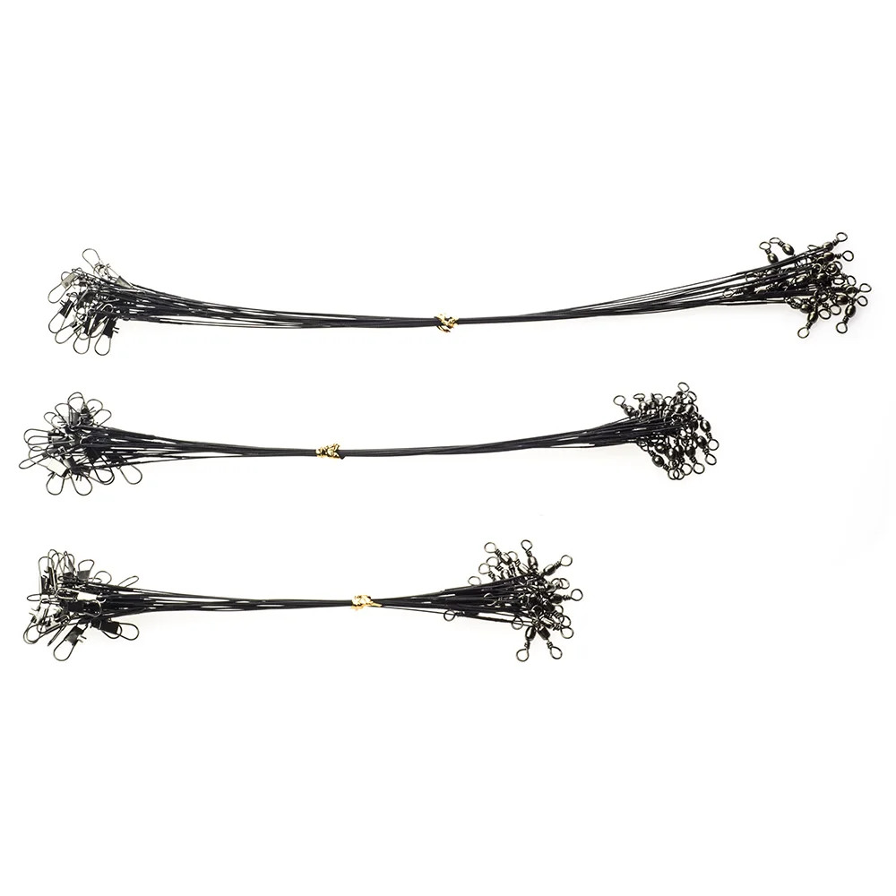 

20pcs/lot Fishing Line Wire Leader Tippet with Spin Swivel Connector Lure Tracer Accessory Fish Tackle