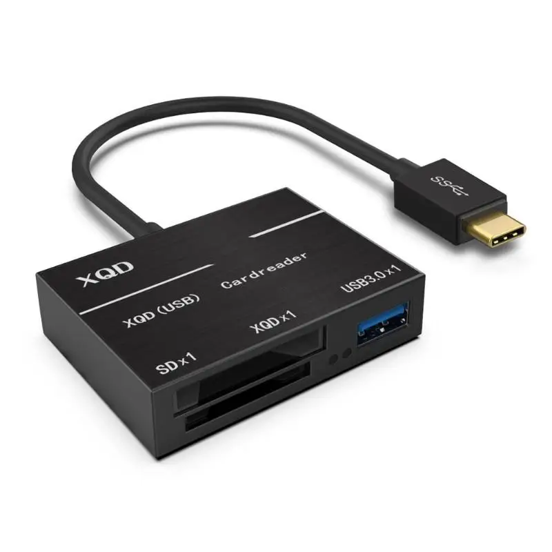 4 Порты USB3.0 HUB устройство чтения карт памяти адаптер Тип C XQD высокоскоростная карта 500 МБ/с. Портативный постоянного тока в постоянный преобразователи для Laoptop компьютер