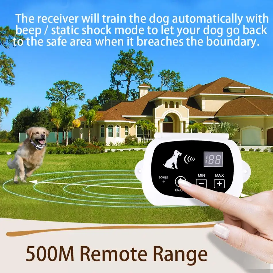 

Wireless Remote Dog Training Fence Collar Anti Bark No Barking Remote Electric Shock Vibration Remote Pet Dog Training Collar