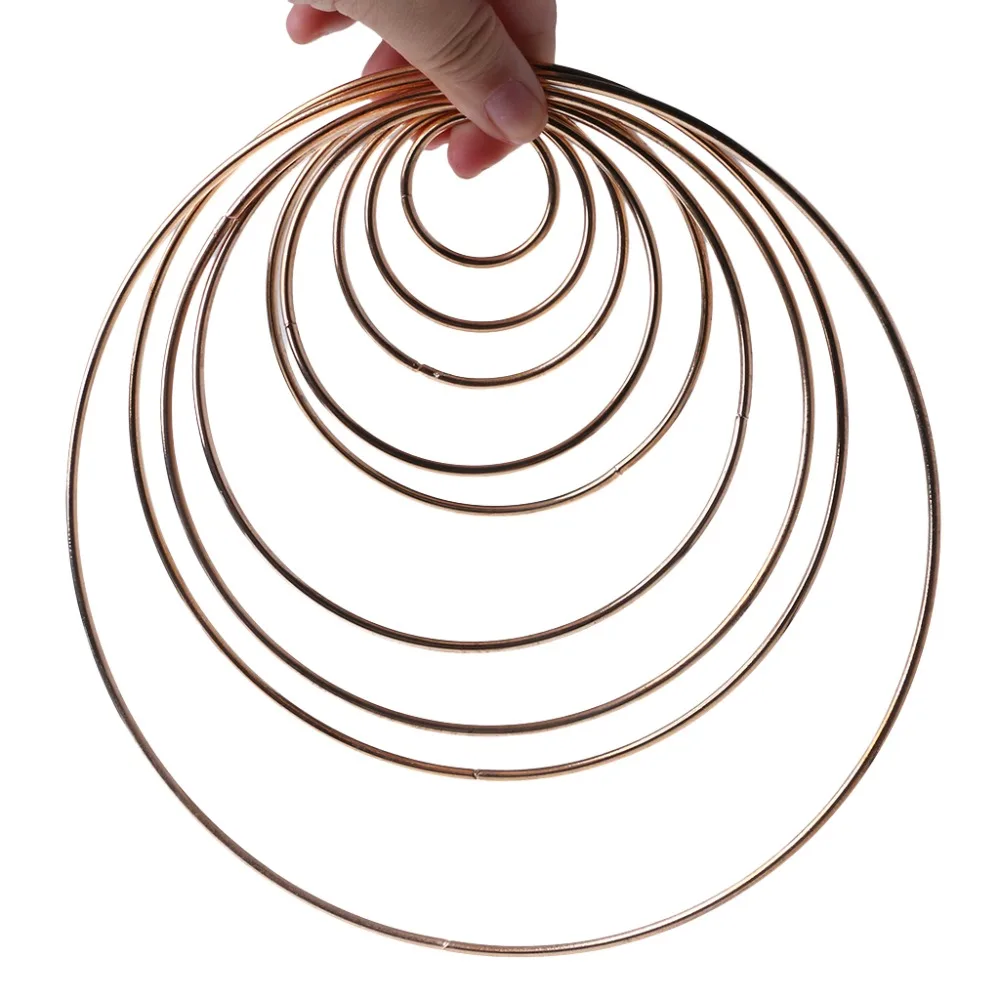 Металлическое кольцо «Ловец снов», 3,5-19 см, обруч для макраме, Золотой аксессуар для рукоделия, 10 шт.