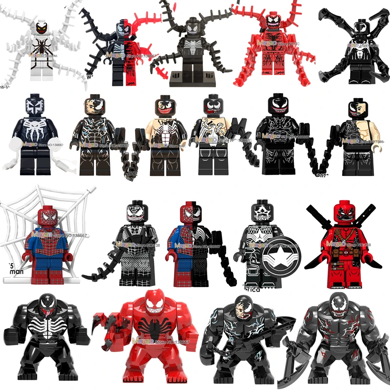 

Single Marvel Super Hero Spiderman Venom Carnage Spider Man Venom Building Blocks Set Model Toys for children