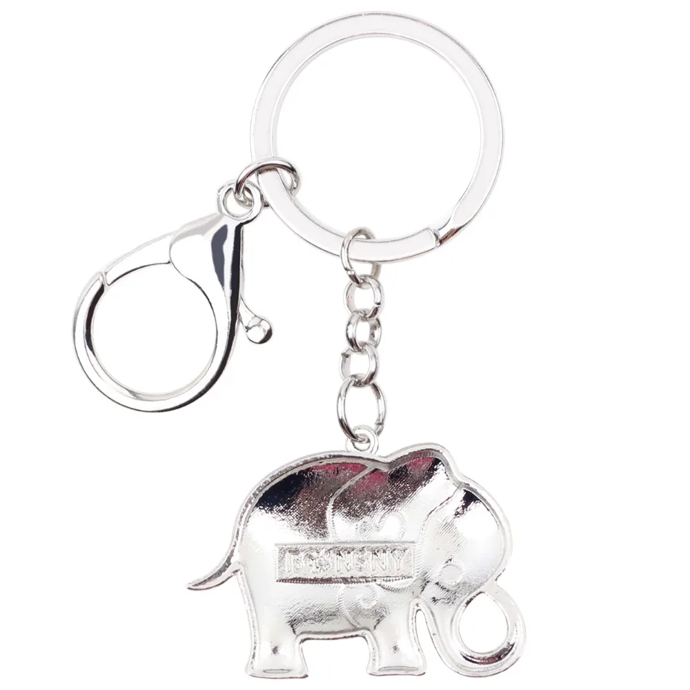 Bonsny эмалированный сплав мультфильм джунгли брелок для ключей со слоном брелок для ключей подарок для дам сумка Шарм Подвеска автомобиля женские новости ювелирные изделия