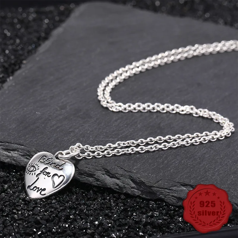 

925 sterling silver pendant personality fashion temperament wild heart-shaped bird tide section tag birthday gift hot sale