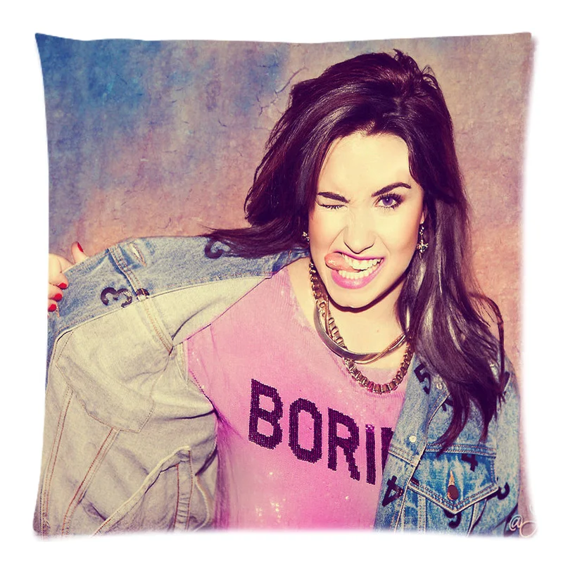 

Demi Lovato Decorative Cushion Cover Cotton Linen Sofa Throw Pillow Case 2016 Custom Cojines 18"X18"