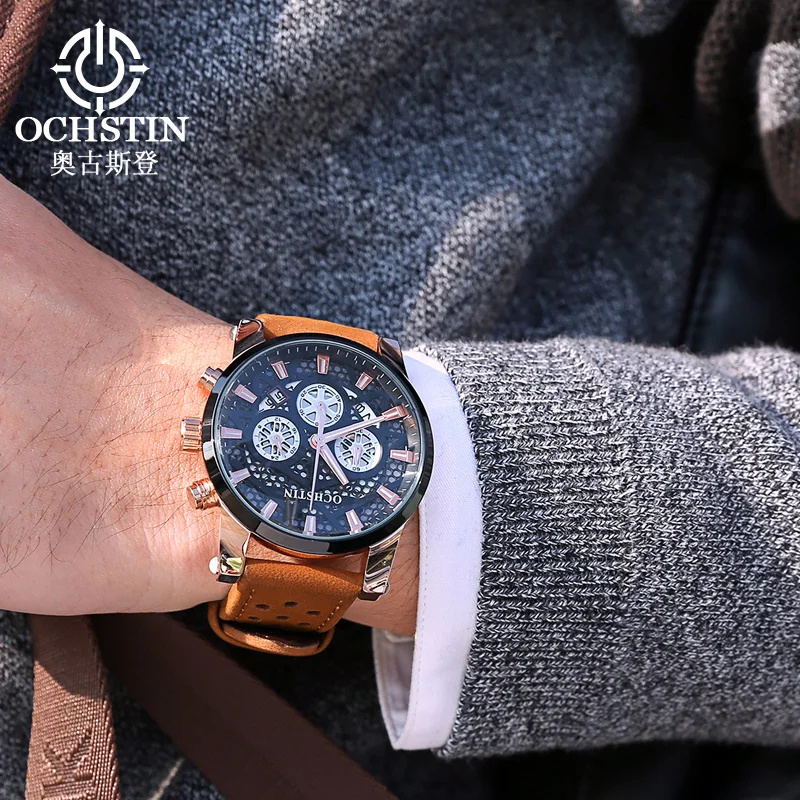 

OCHSTIN Chronograph Sport Watch Men Designer Luxury Brand Net Military Watch For Man Clock Male Quartz Watch Relogio Masculino