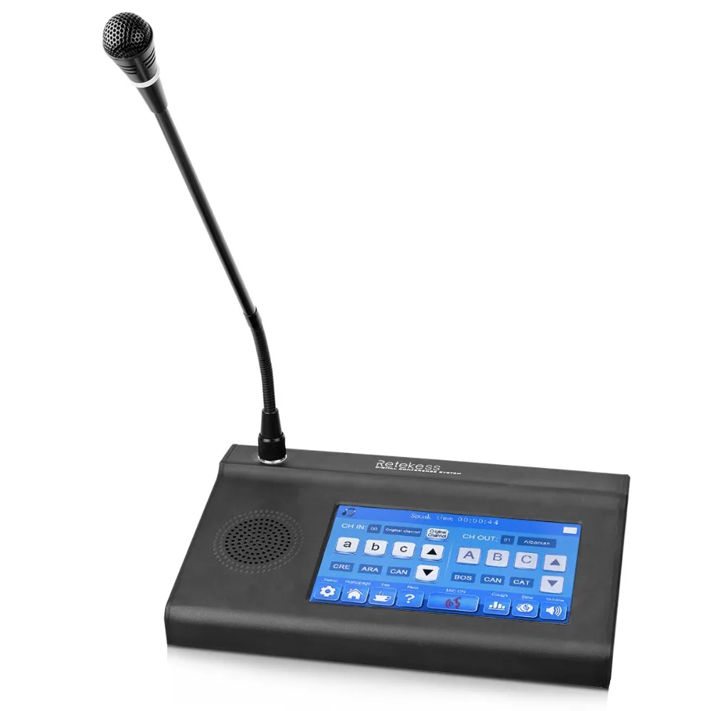Retekess T120 اللاسلكية اجتماع مؤتمر ميكروفون نظام مترجم وحدة ل الرقمية الأشعة تحت الحمراء صوت نظام التوزيع Retekess T120 اللاسلكية اجتماع مؤتمر ميكروفون نظام مترجم وحدة ل الرقمية الأشعة تحت الحمراء صوت نظام التوزيع