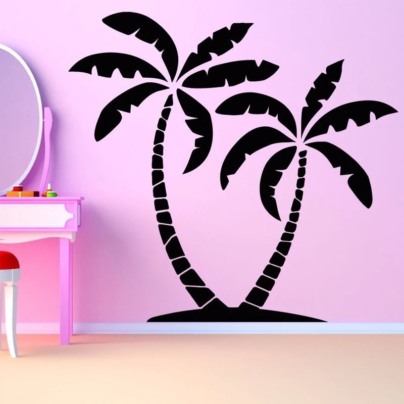 

Beach Tropical Palm Tree Wall Stickers for Living Room Home Art Decoration Wall Decals Bedroom Nursery Kids Sticker YY187