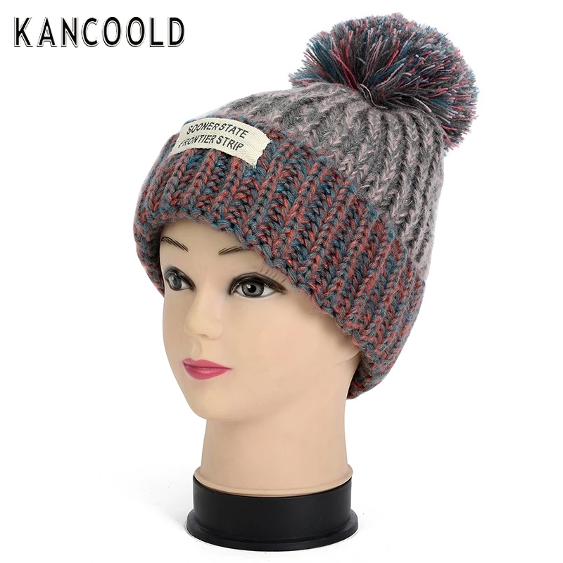 

New Design 2017 Hot Sale Women Crochet Hat Fur Woolen Knit Beanie Raccoon Warm Winter Caps Dec23