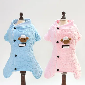 

Blue Pink Dog Jumpsuit Winter Dog Clothes Warm Pet Clothing For Small Dogs Soft Fleece Dog Coat ropa para perro
