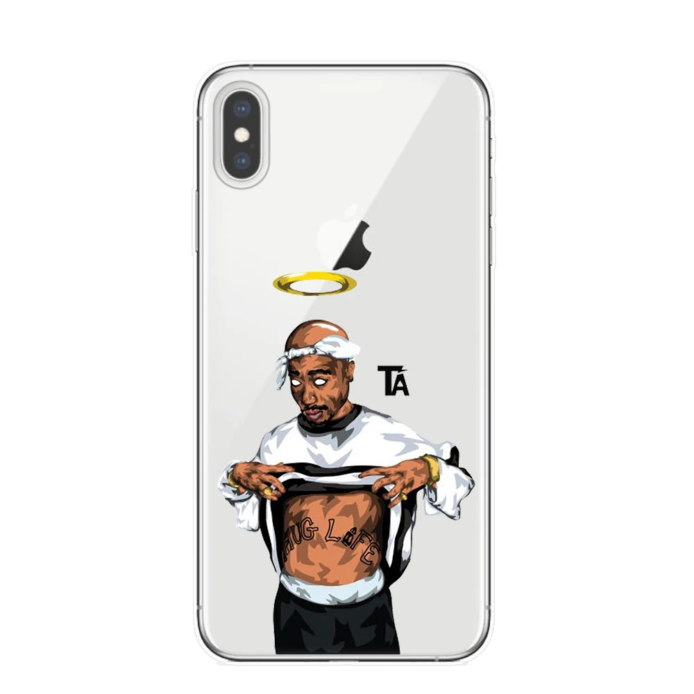 2Pac macaveli Tupac Amaru Shakur прозрачный силиконовый мягкий чехол для телефона из ТПУ для iPhone X XR XS Max 7 8 6 6S Plus 5S SE Fundas Coque
