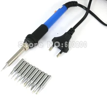 60 Вт 220 В ЕС Регулируемая постоянная температура Электрический паяльник+ 10/шт 900M-T паяльный наконечник