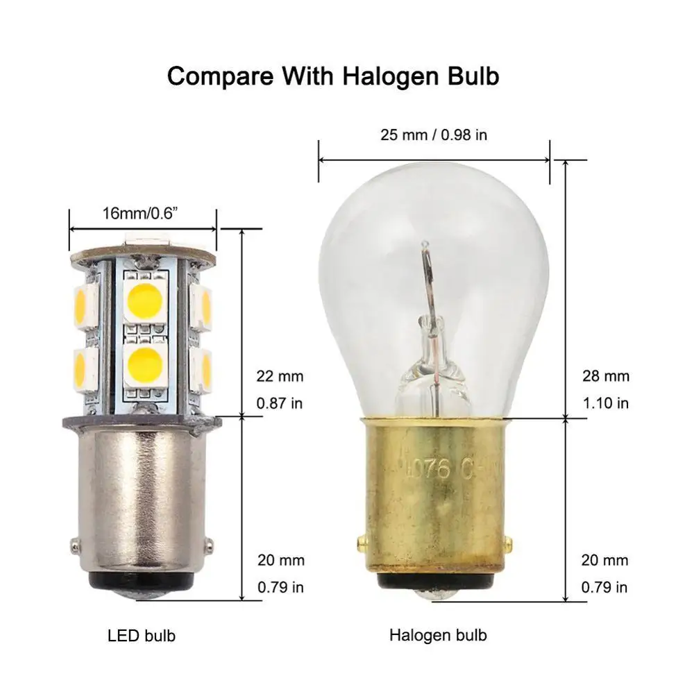 10 шт. 13SMD 5050 BA15D RV внутренний светодиодный 30 в авто лампочка трейлер Замена Морская