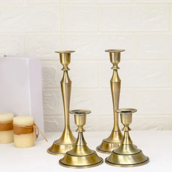

Metal Candle Holder Flower Vase Bronze Candelabra Fashion Wedding Candle Stand Exquisite Candlestick Table Home Christmas Decor