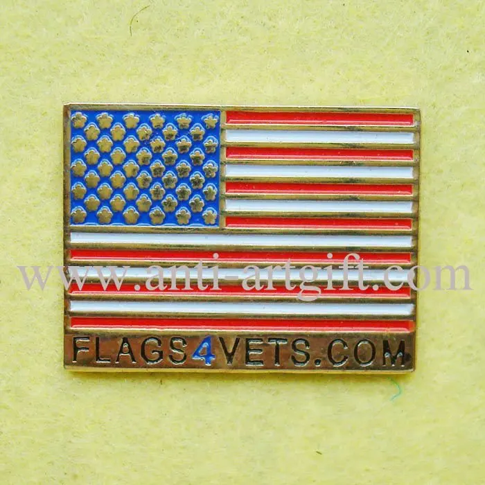 По индивидуальному заказу, из мягкой эмали флаг металлический штырь знак гладить Материал Позолоченные 1 дюймов